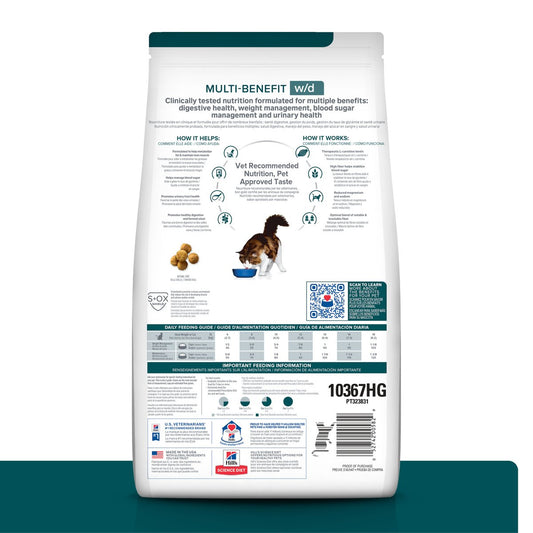 Alimento Hill's Prescription Diet w/d Multi-Beneficios Para Gato 3.9kg