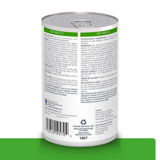 Alimento Hill's Prescription Diet Metabolic Para Perro Lata 370g
