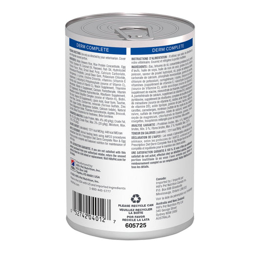 Hill's Prescription Diet Derm Complete Alimento Húmedo Cuidado Dermatológico para Perro 371 g