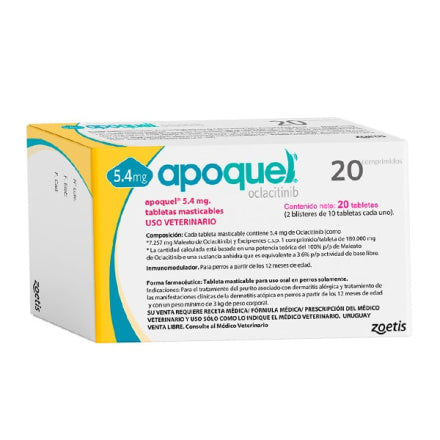 APOQUEL MASTICABLE 5.4 MG (20 TABS) OCLACITINIB