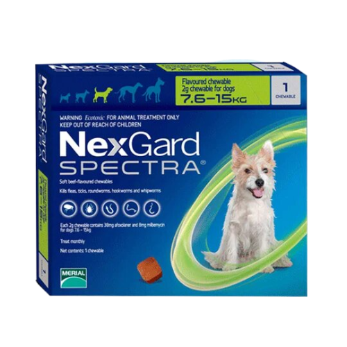 NexGard Spectra 3 Tabletas De 7.5 kg a 15 kg