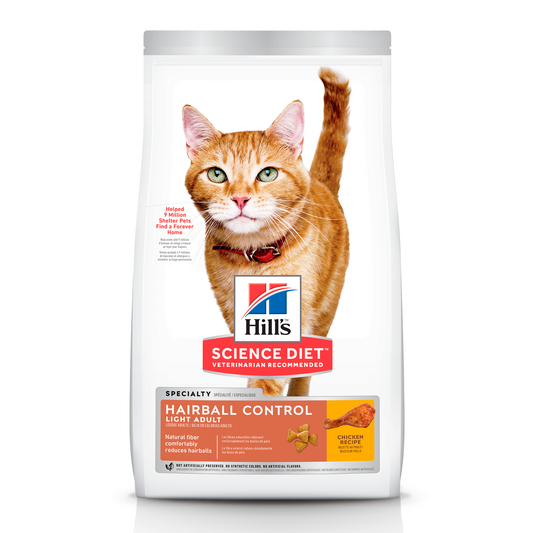 Alimento Hill's Science Diet Adulto Hairball Control Light Para Gato 3.17kg (ÚNICAMENTE BAJO PEDIDO)