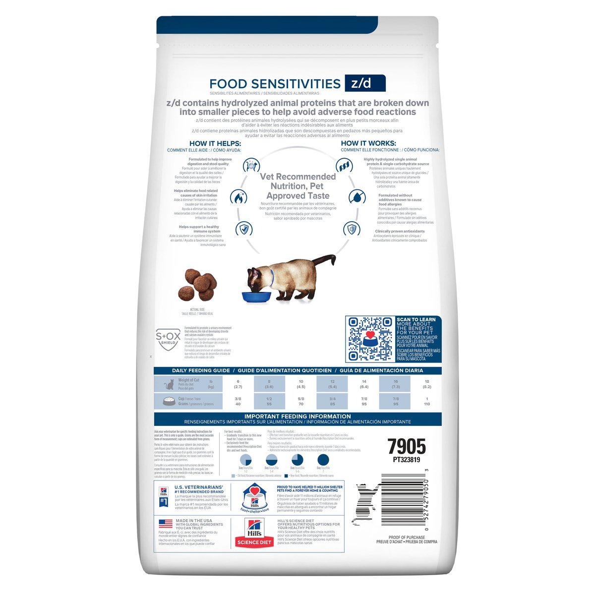 Alimento Hill's Prescription Diet z/d Sensibilidad Alimenticia Para Gato 1.8kg