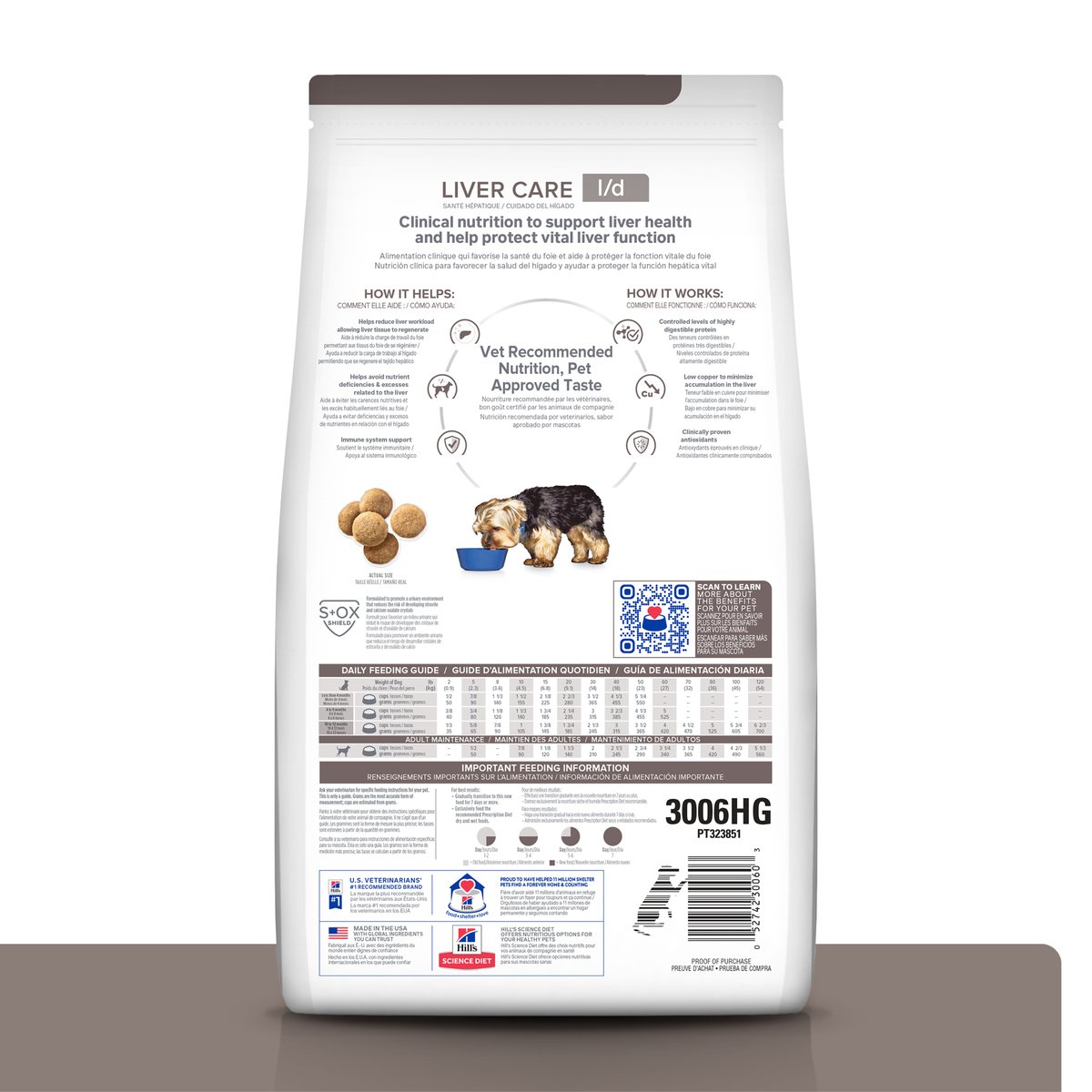 Alimento Hill's Prescription Diet l/d  Cuidado del Hígado Para Perro 8kg