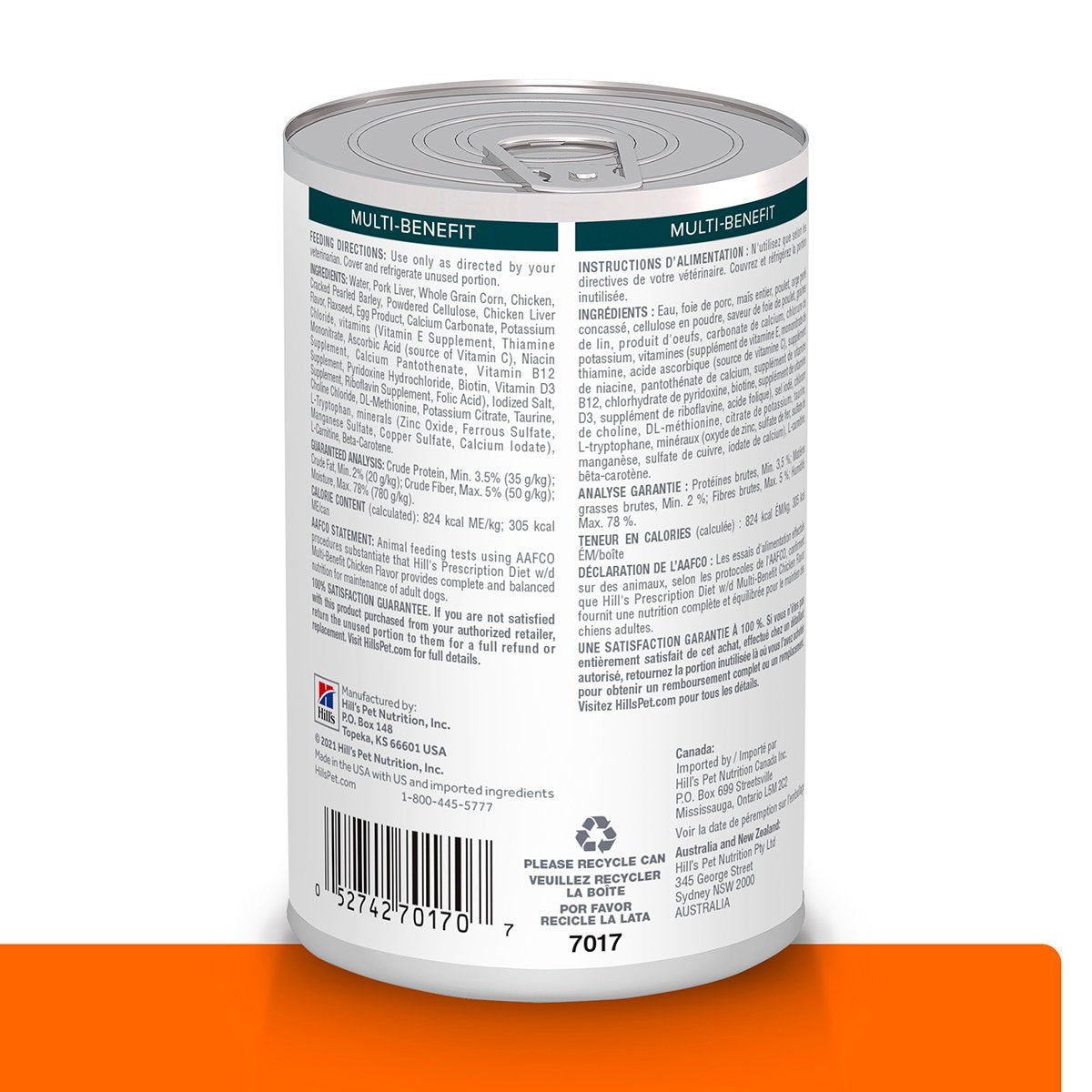 Alimento Hill's Prescription Diet w/d Multi-Beneficios Para Perro Lata 370g