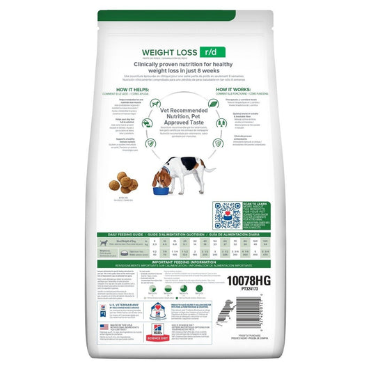 Alimento Hill's Prescription Diet r/d Reducción de Peso Para Perro