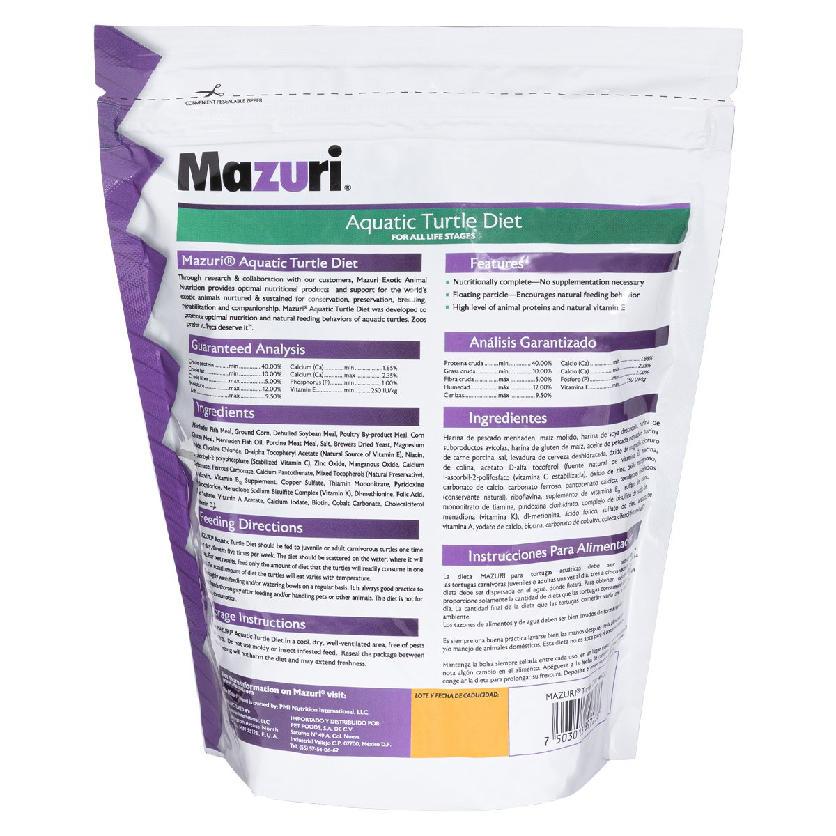 Alimento Mazuri Para Tortuga Acuática 450g