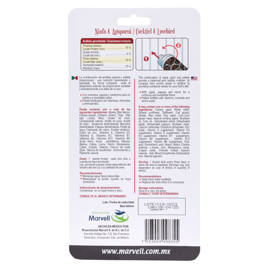 Krukets Premios para Ninfa y Agaporni 90 g