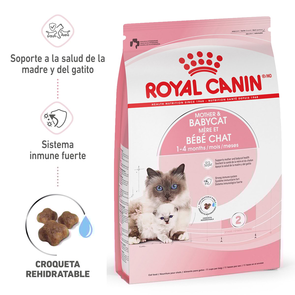 Royal Canin Mom & BabyCat Alimento Seco para Gestación / Lactancia o Destete para Gato, 1.3 kg