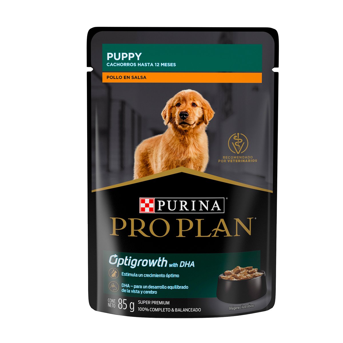 Pro Plan Puppy Optigrowth Alimento Húmedo para Cachorro Receta Pollo en Salsa 85 g
