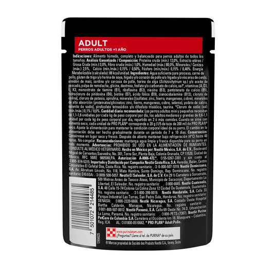 Pro Plan Adult Alimento Húmedo para Perro Adulto Receta Pollo en Salsa 85 g