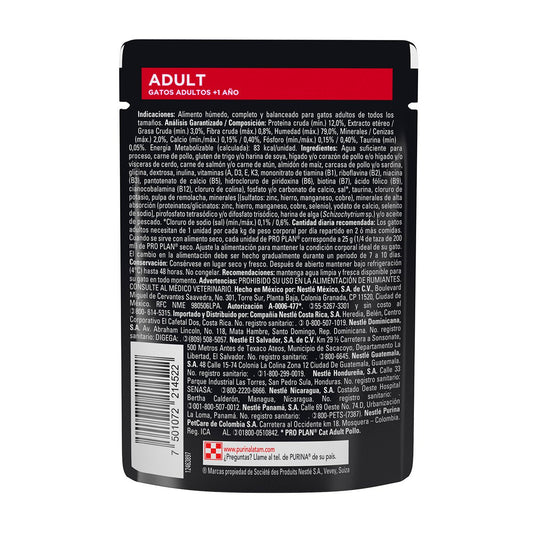 Pro Plan Optiprebio Alimento Húmedo para Gato Adulto Receta Pollo en Salsa 85 g