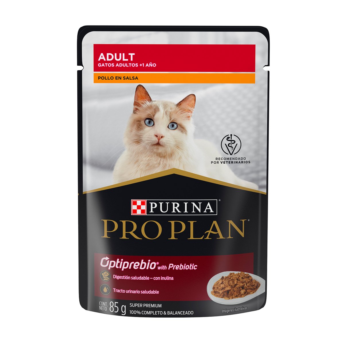Pro Plan Optiprebio Alimento Húmedo para Gato Adulto Receta Pollo en Salsa 85 g