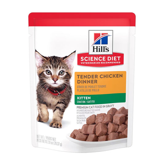 Hill's Science Diet Alimento Húmedo para Gatito Receta Pollo Trocitos en Salsa, 79 g
