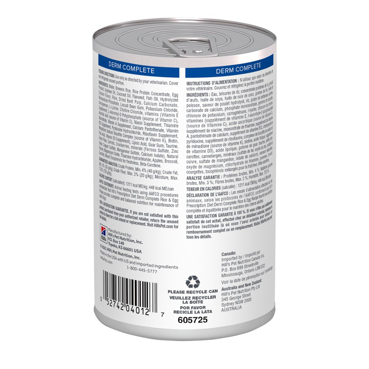 Hill's Prescription Diet Derm Complete Alimento Húmedo Cuidado Dermatológico para Perro 371 g