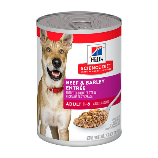 Hill's Science Diet Alimento Húmedo Receta Res y Cebada para Perro Adulto 370 g