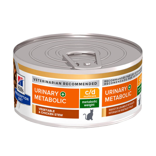 Hill's Prescription Diet c/d Urinary+Metabolic Alimento Húmedo para Gato Adulto Receta Estofado 90 g