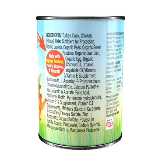 Alimento Organomics Pavo, Pato y Pollo Para Perro Lata 354g