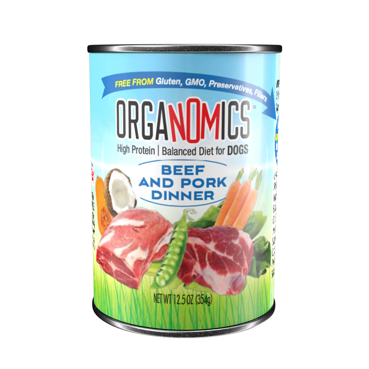 Alimento Organomics Cerdo y Res Para Perro Lata 354g
