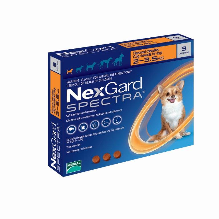 NexGard Spectra 3 Tabletas De 2kg A 3.5 kg