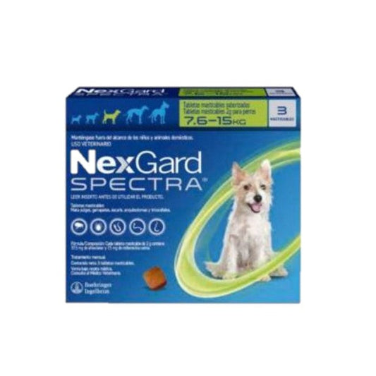 NexGard Spectra 3 Tabletas De 7.5 kg a 15 kg