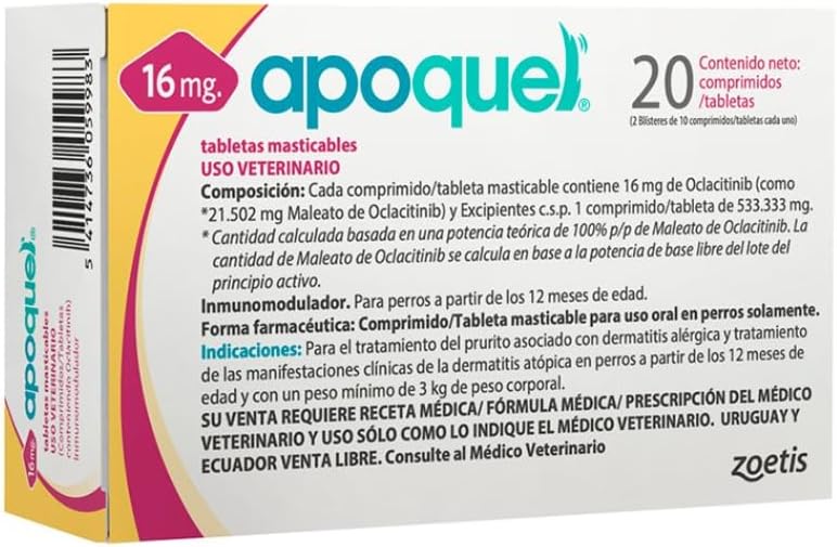APOQUEL MASTICABLE 16 MG (20 TABS) OCLACITINIB