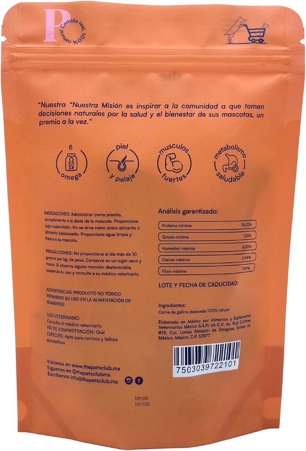 Premios Deshidratados De Gallina 120g