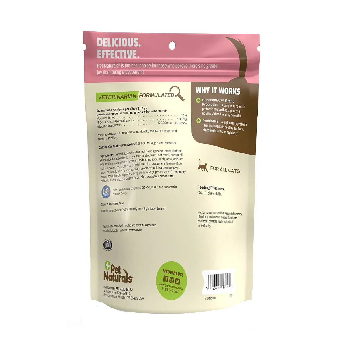 Pet Naturals Daily Probiotic Para Gatos 30 Masticables