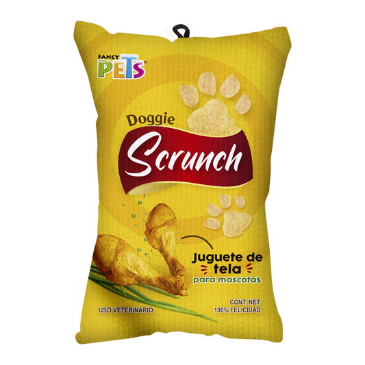 Juguete Fancy Pets de Tela Doggie Scrunch Pollo