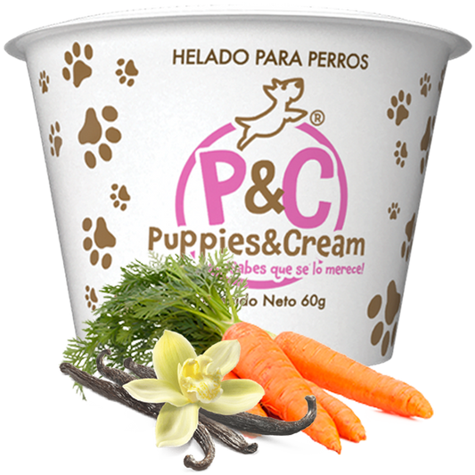 Helado Puppies&Cream Zanahoria y Vainilla 60g