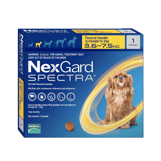 NexGard Spectra 3 Tabletas De 3.6 kg a 7.5 kg (UNICAMENTE BAJO PEDIDO)