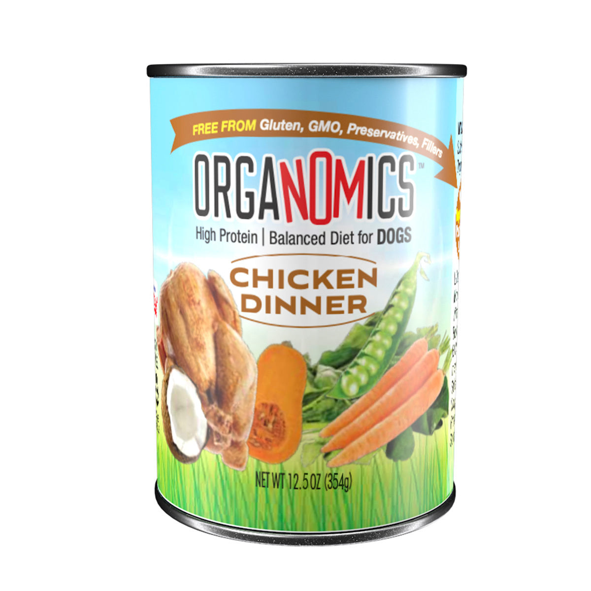 Alimento Organomics Pollo Para Perro Lata 354g