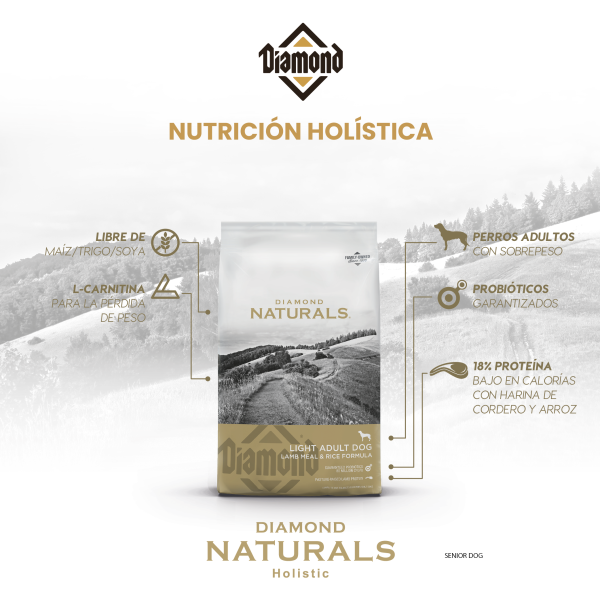 Alimento Diamond Naturals Cordero y Arroz Light Adulto Para Perro (Bajo pedido)