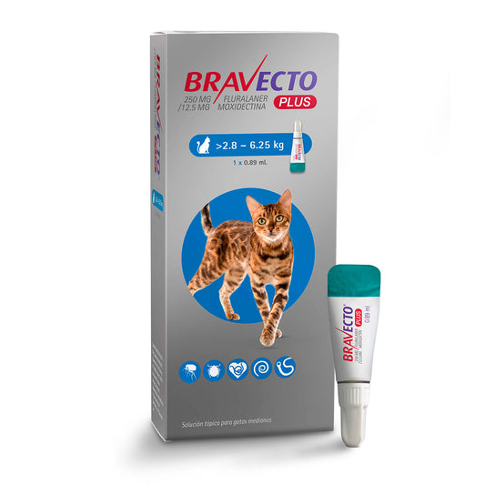 Bravecto Plus Cat Pipeta 2.8 a 6.25 kg 250 mg