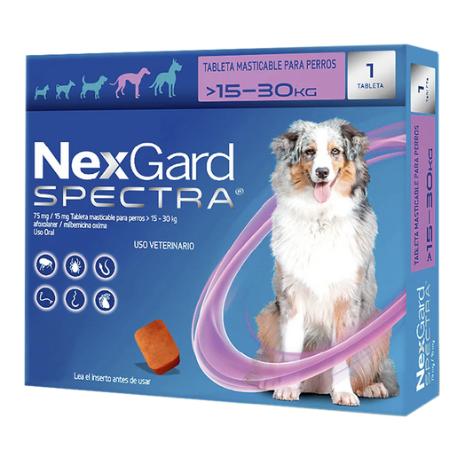 NexGard Spectra 1 Tab De 15.1 A 30 kg (UNICAMENTE BAJO PEDIDO)